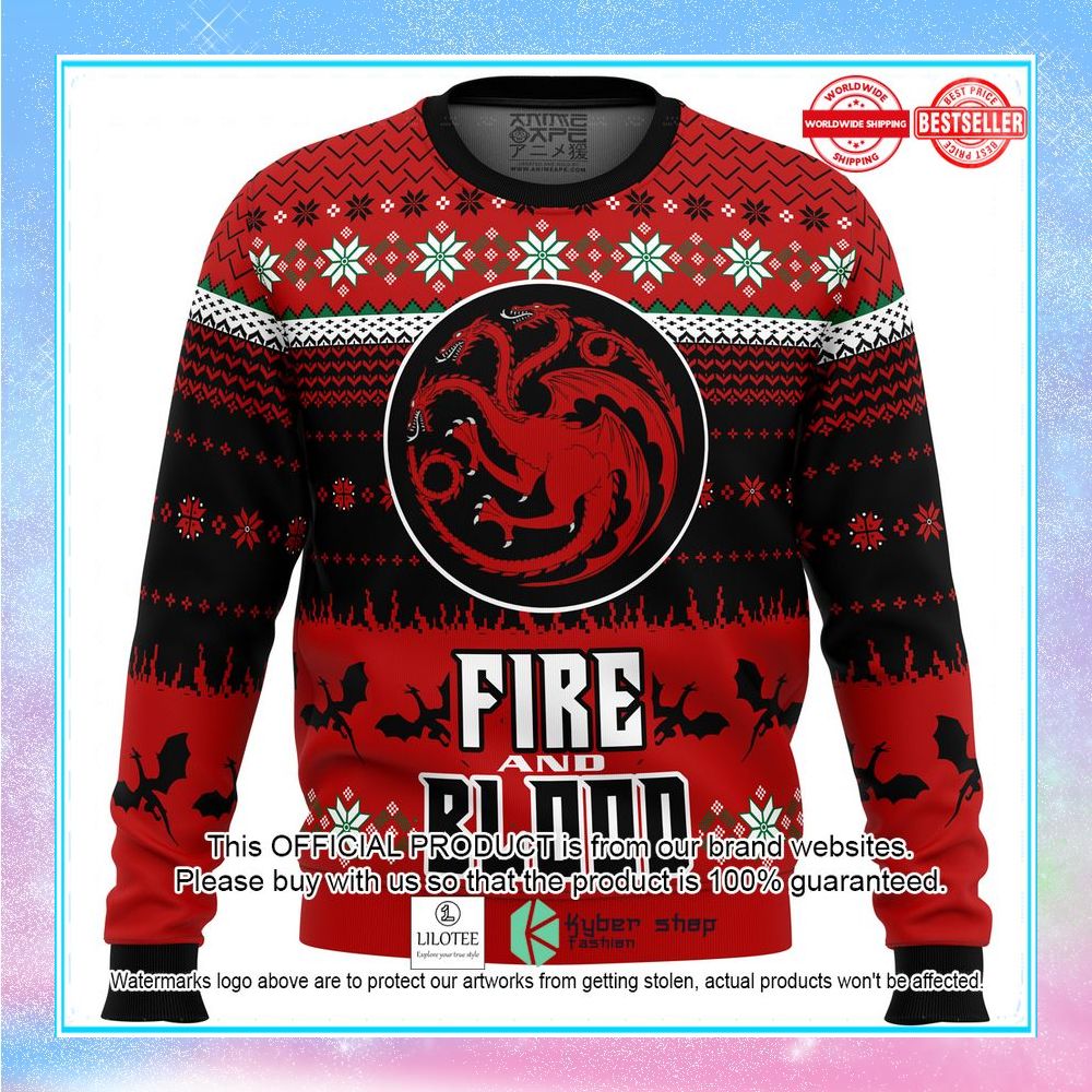 game of thrones fire and blood christmas sweater 1 792
