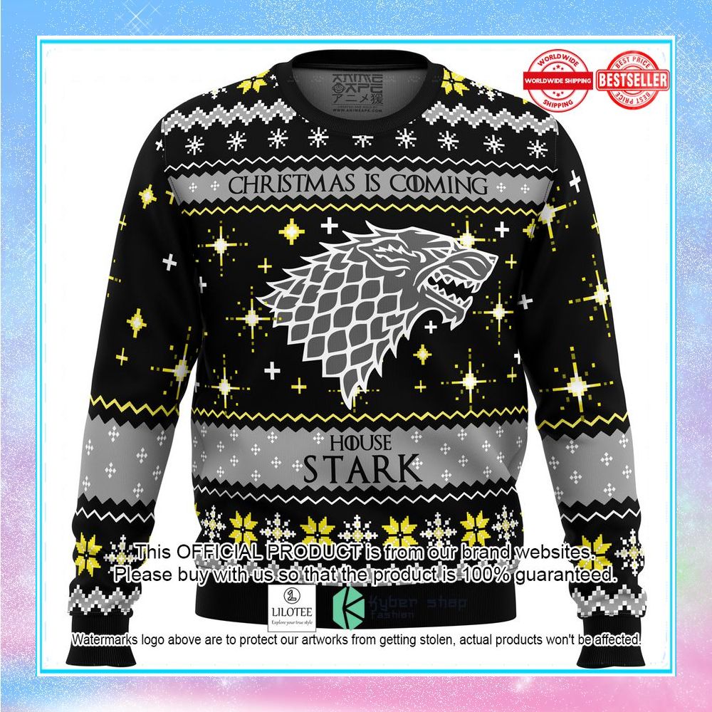 game of thrones house stark christmas is coming ugly christmas sweater 2 147