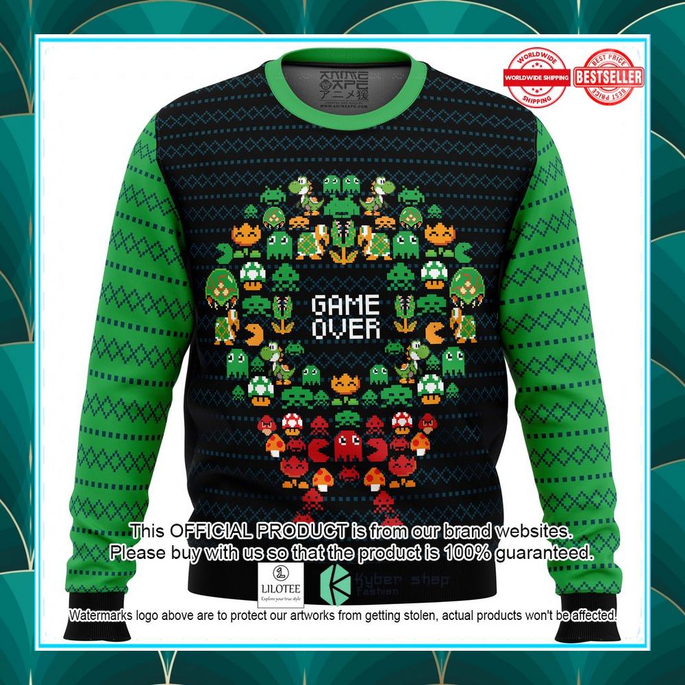 game over nintendo christmas sweater 1 670