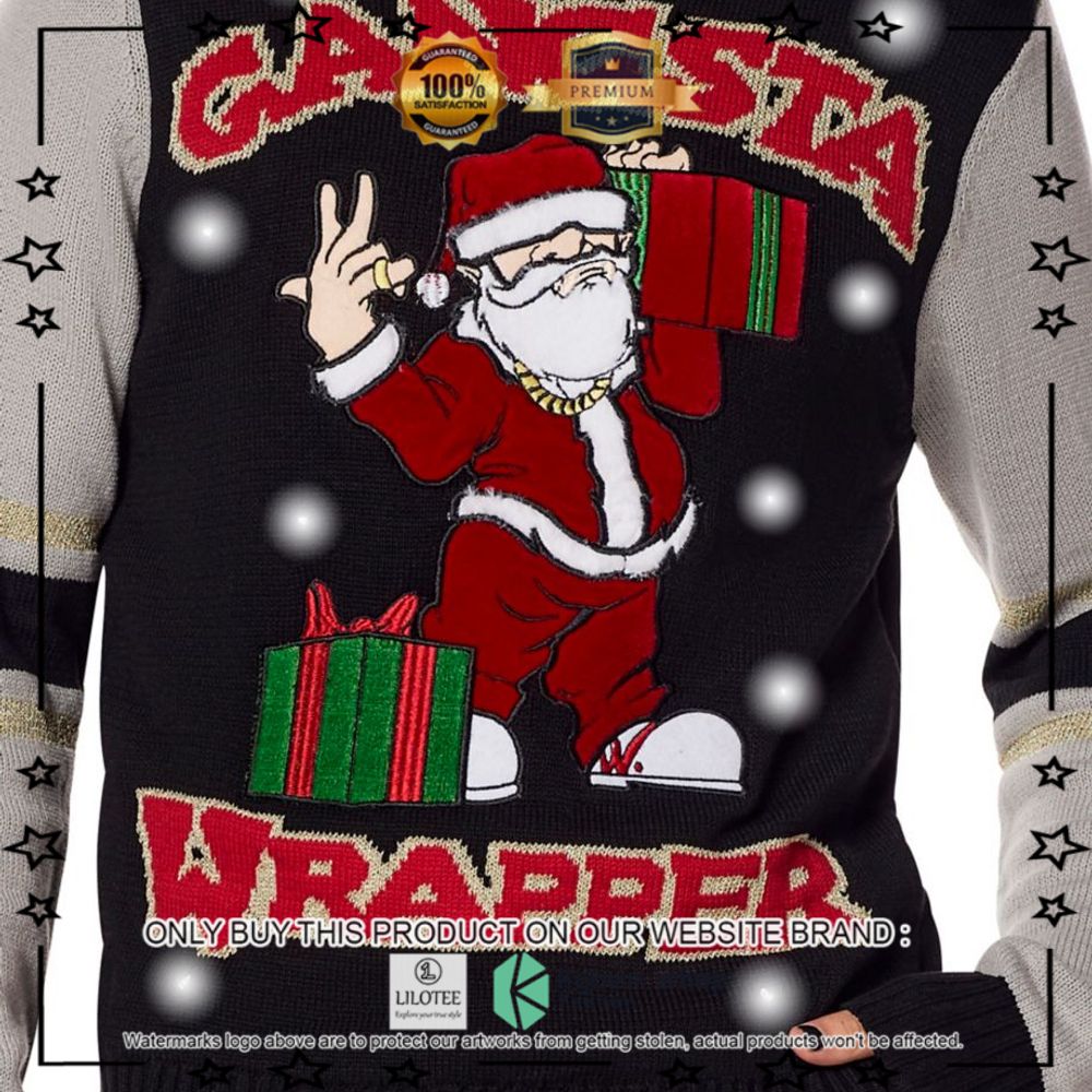 gangsta wrapper santa christmas sweater 1 60887