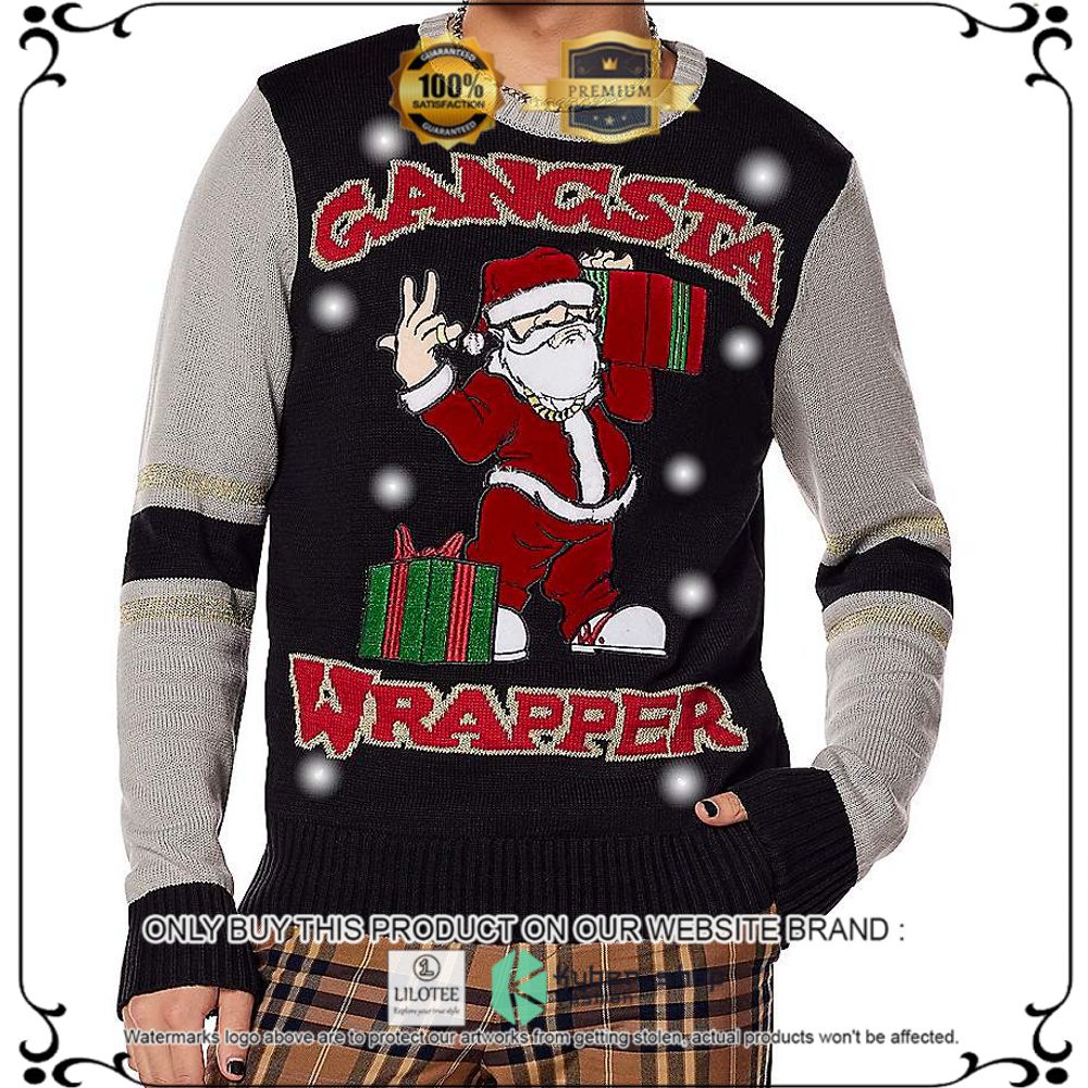 gangsta wrapper santa christmas sweater 1 69796