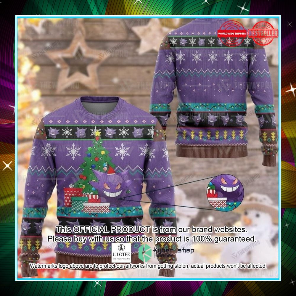 gengar christmas tree christmas sweater 1 347