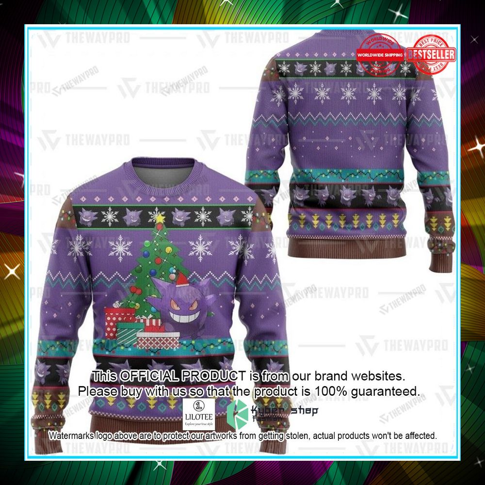 gengar christmas tree christmas sweater 2 42