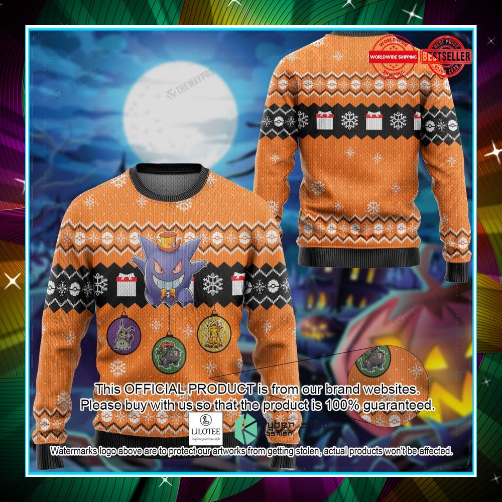 gengar halloween christmas gift christmas sweater 2 653