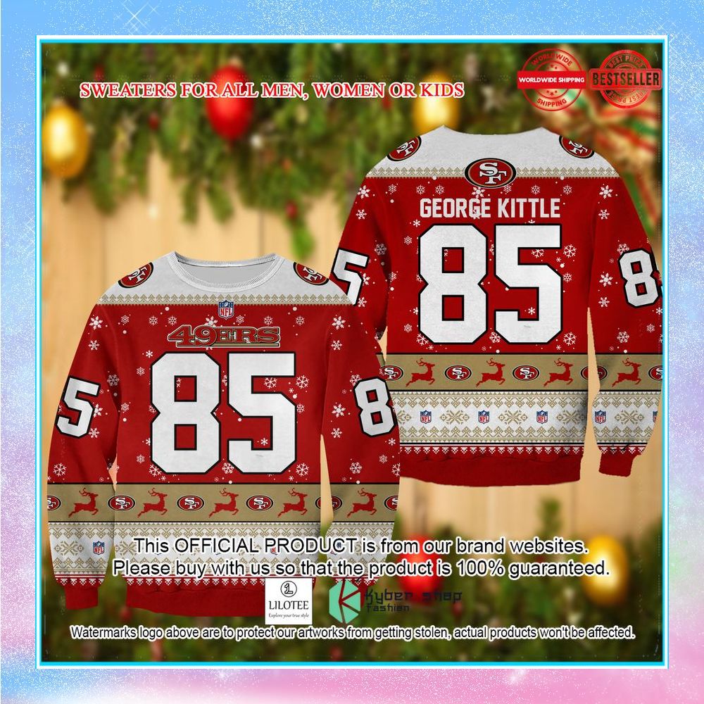 george kittle san francisco 49ers christmas sweater 1 315