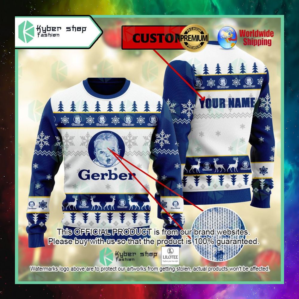 gerber custom name christmas sweater 1 409