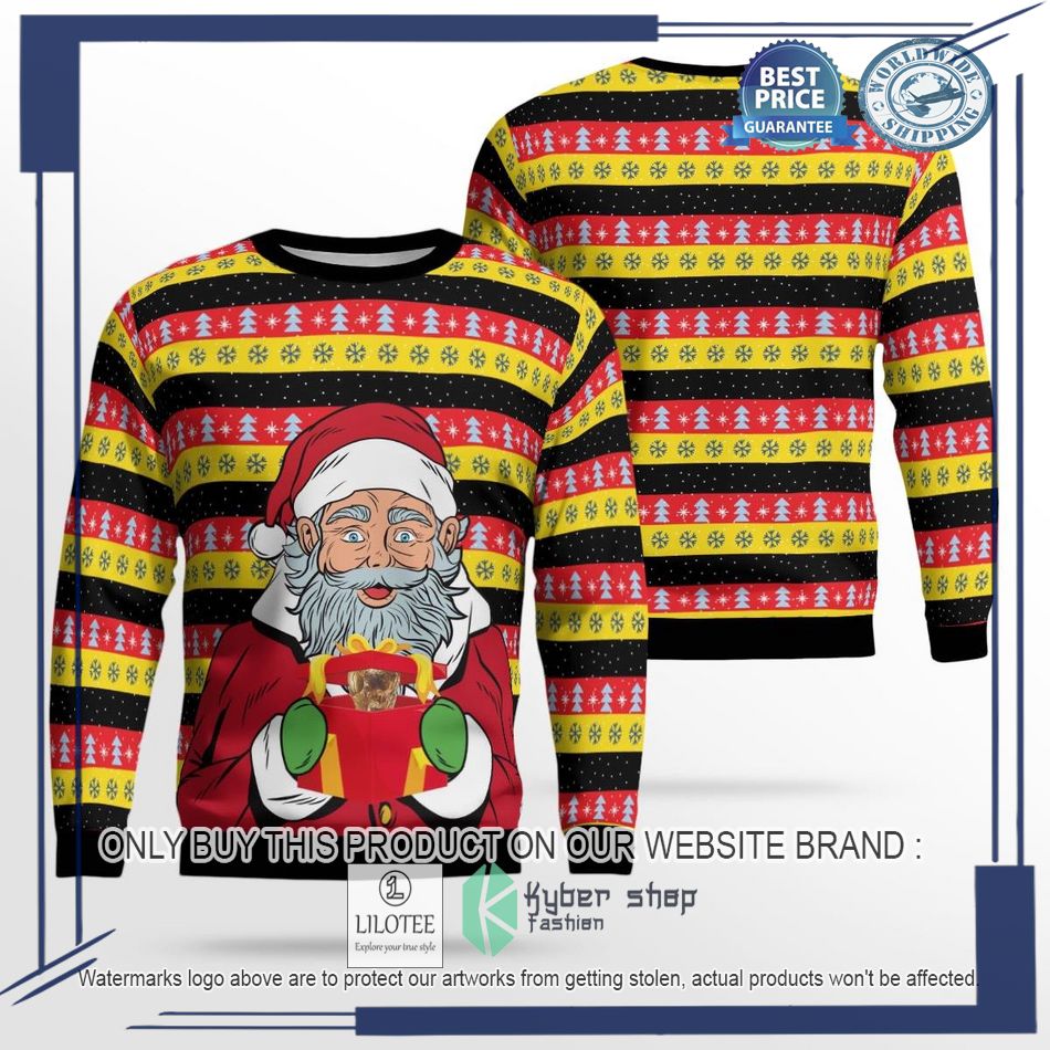 germany football santa claus gift ugly christmas sweater 1 24557