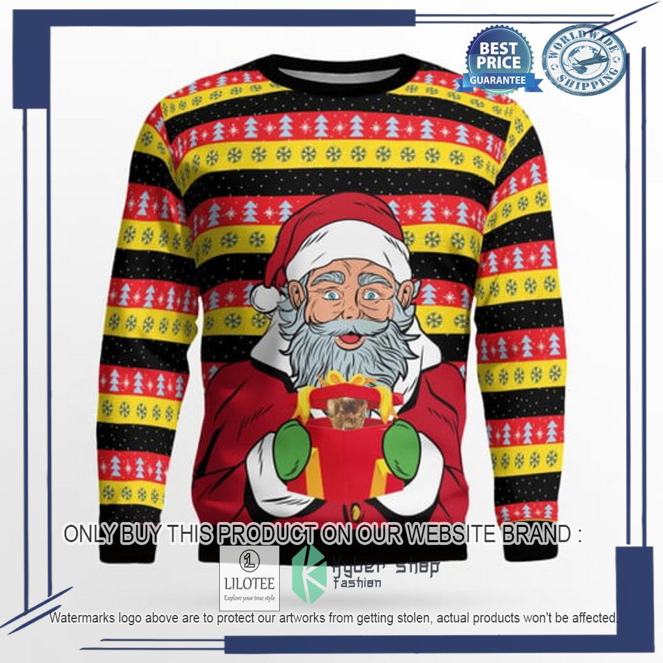 germany football santa claus gift ugly christmas sweater 2 46791