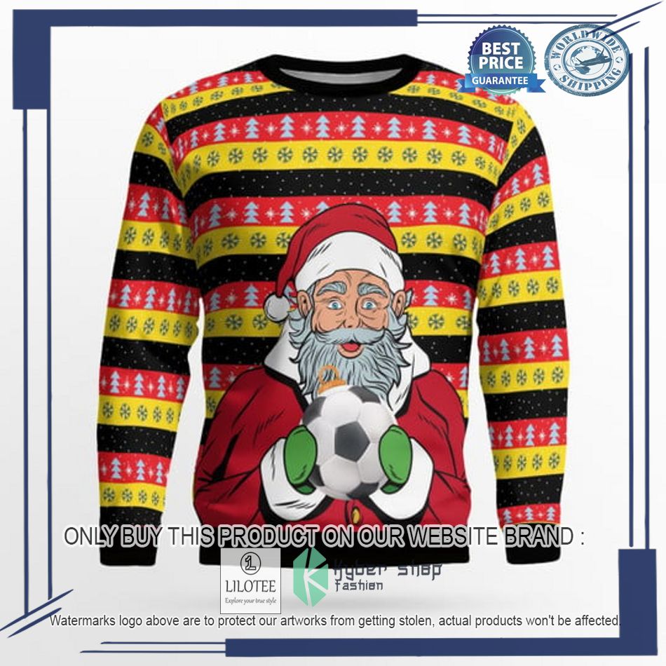 germany football santa claus ugly christmas sweater 2 89112