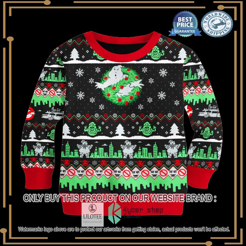 ghostbusters black green christmas sweater 2 92664