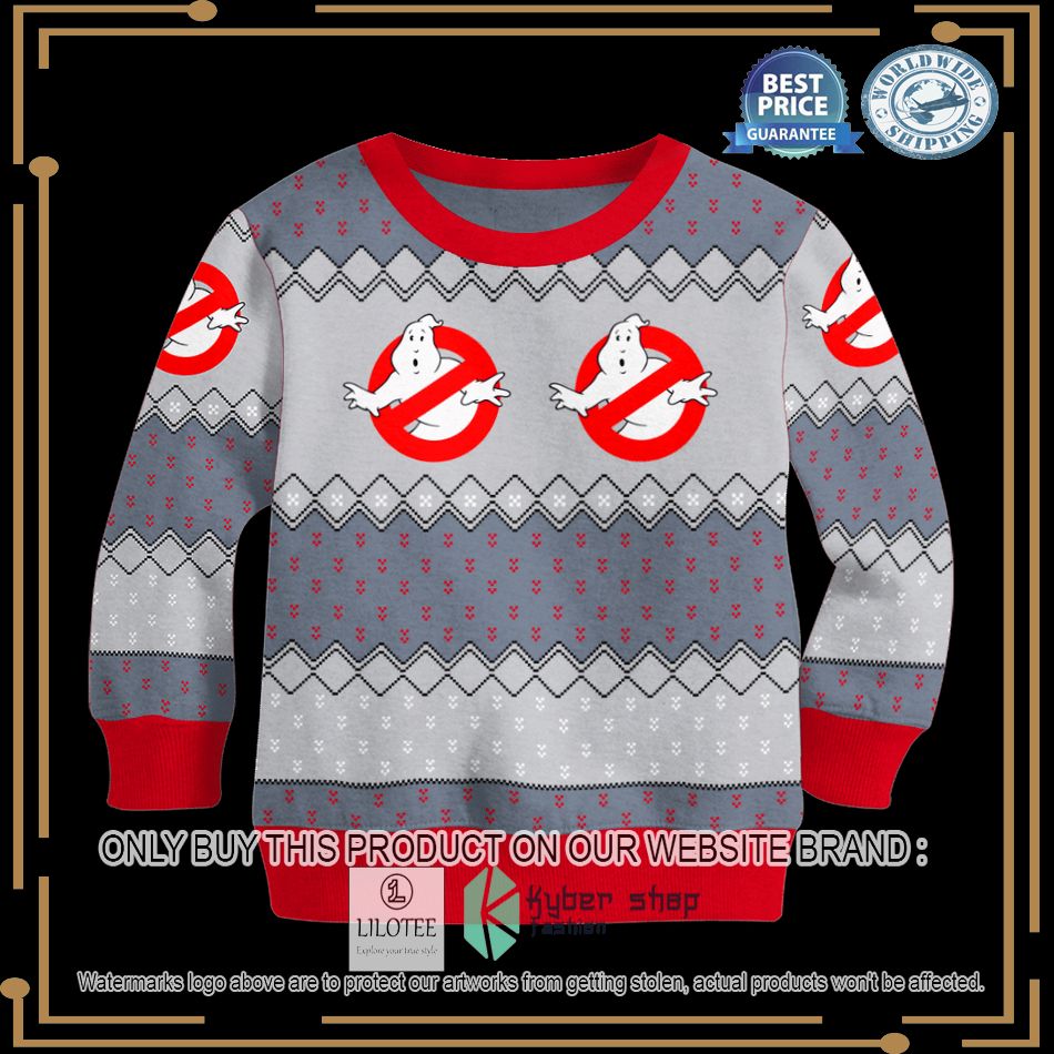 ghostbusters grey christmas sweater 2 81183