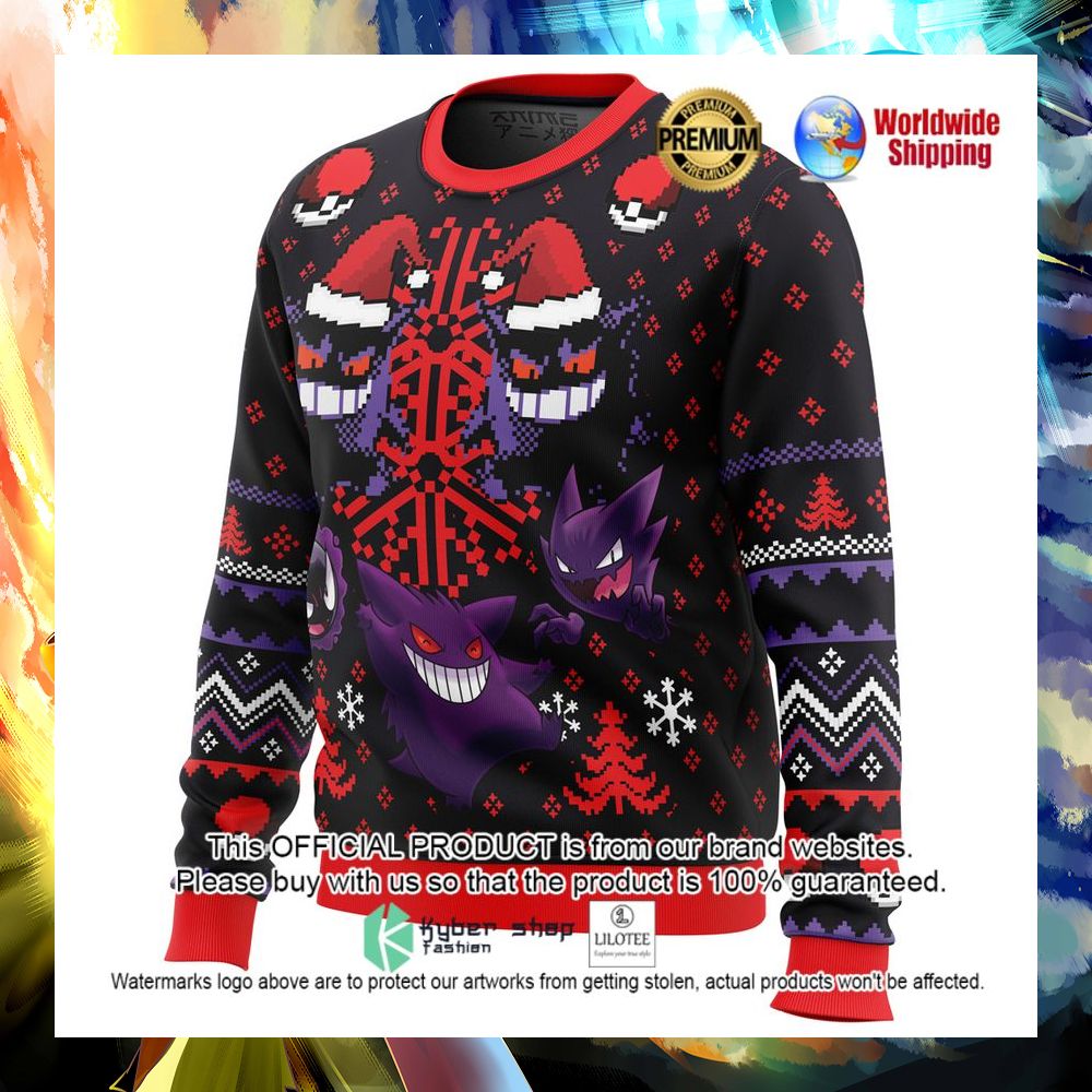 ghosts gengar ghastly pokemon christmas sweater 1 372