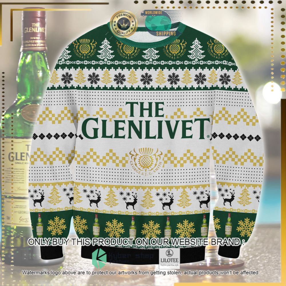 glenlivet scotch green white yellow ugly sweater 1 6112