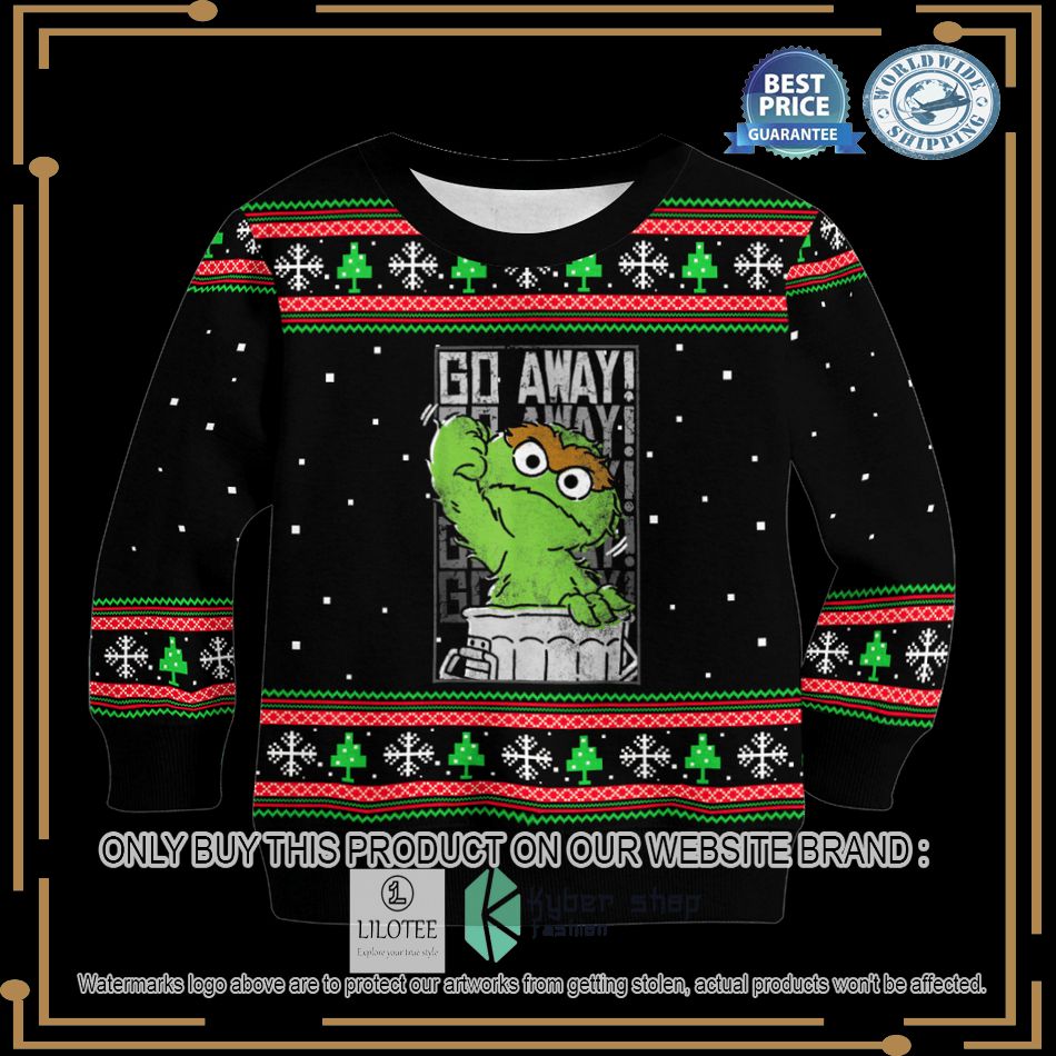 go away oscar the grouch christmas sweater 2 56874