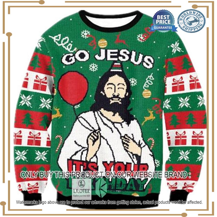 go jesus its your birthday christmas sweater 1 33880