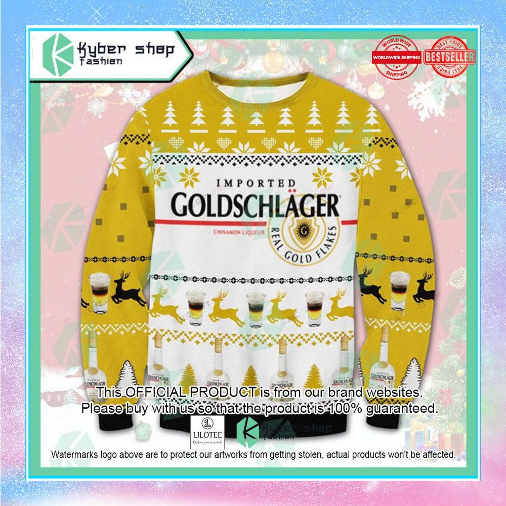 goldschlager white yellow christmas sweater 1 583