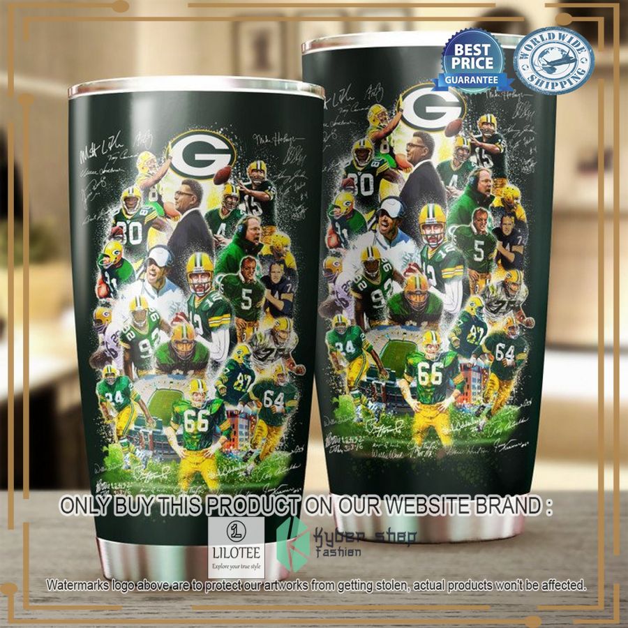 green bay packers roster signature tumbler 1 8340