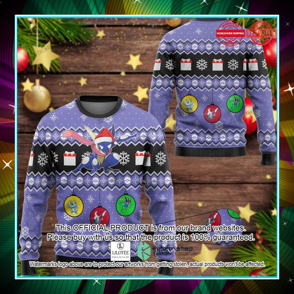greninja evolution ornament christmas sweater 1 818
