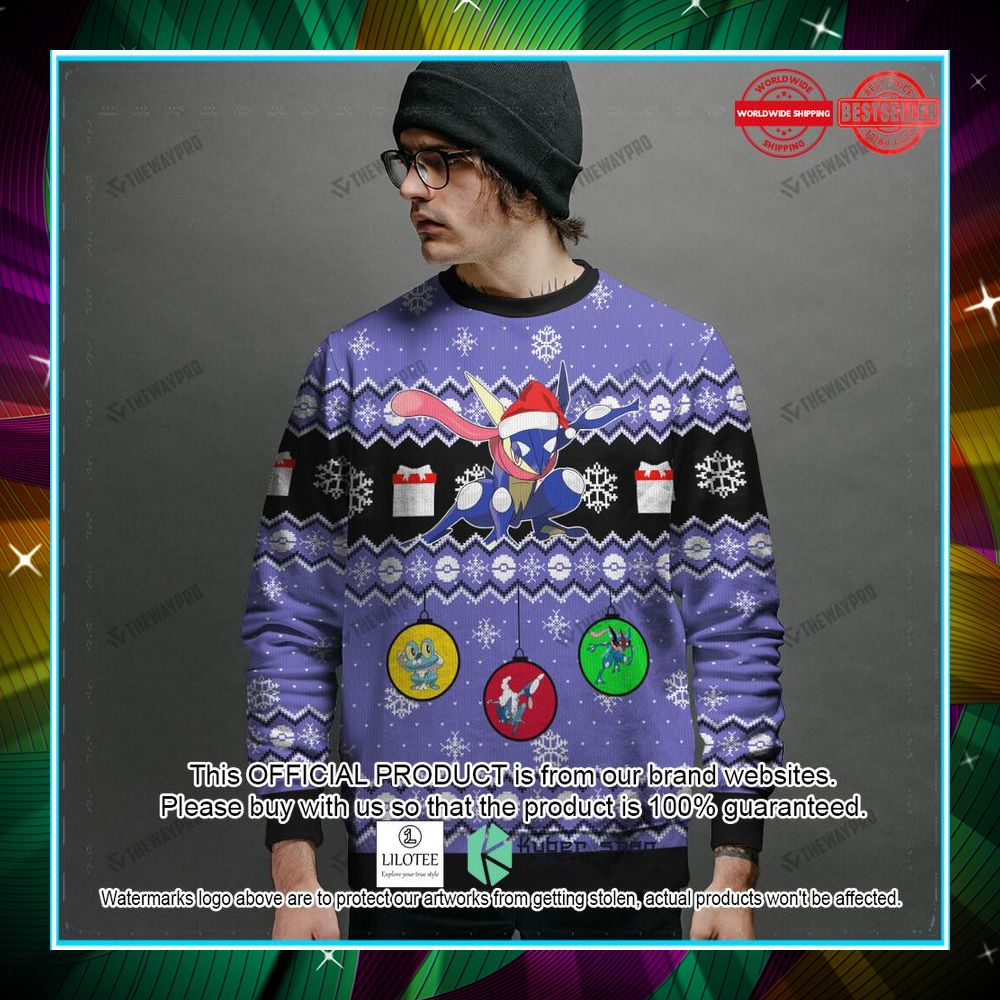 greninja evolution ornament christmas sweater 2 942