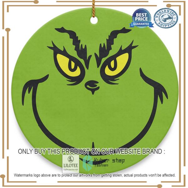 grinch face round ornament 1 54580