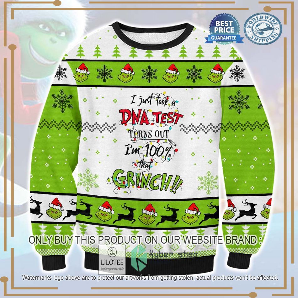 grinch i just took a dna test ugly christmas sweater 1 17199