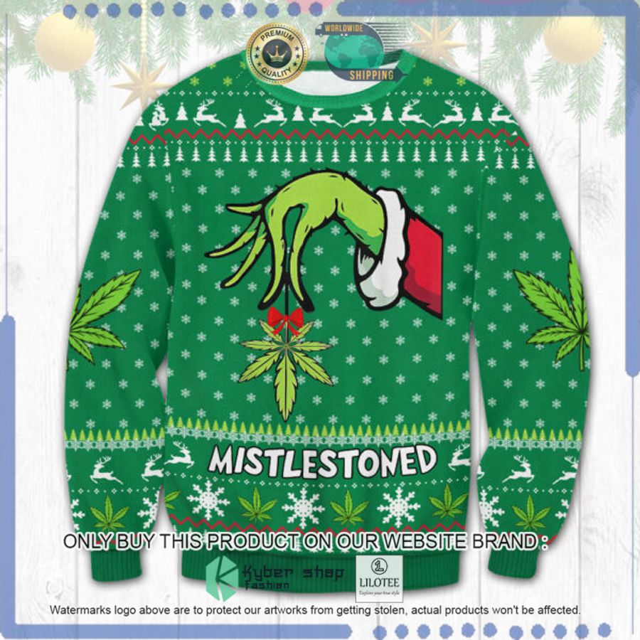 grinch mistlestoned weed christmas sweater 1 20512