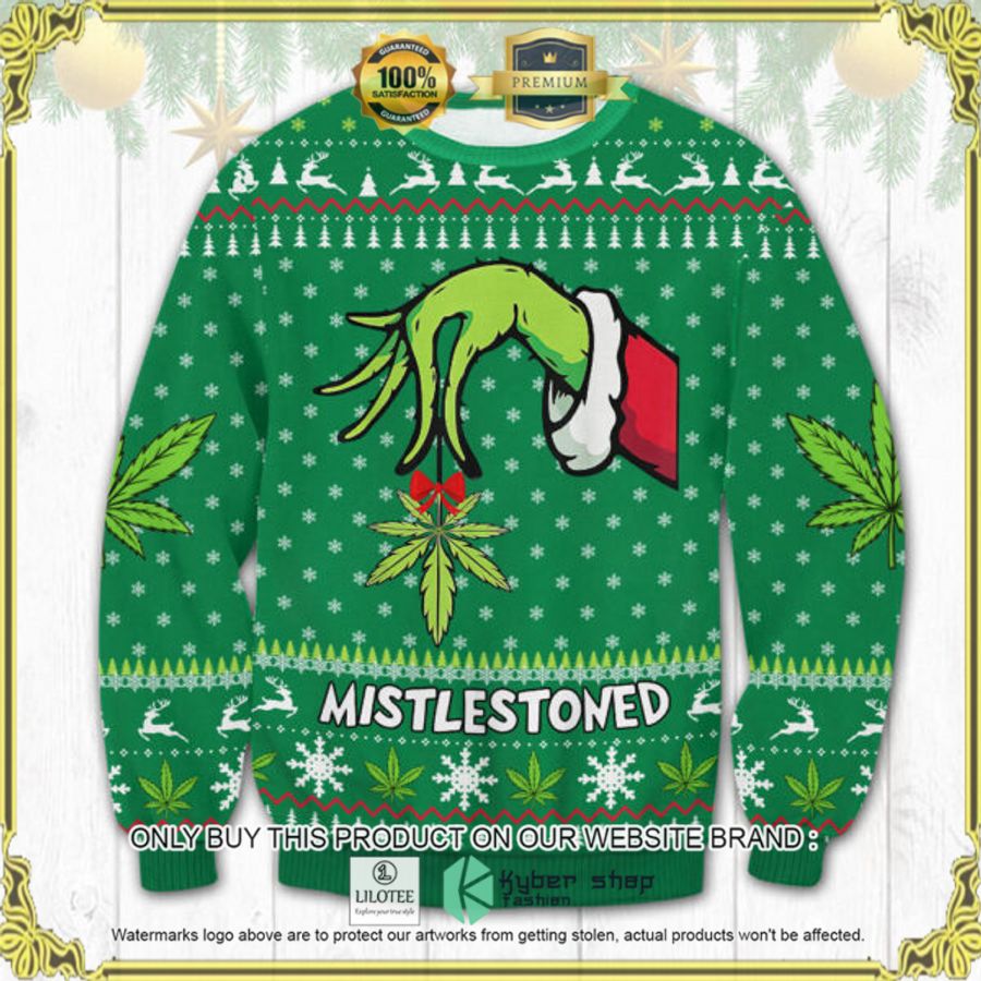 grinch mistlestoned weed christmas sweater 1 25190