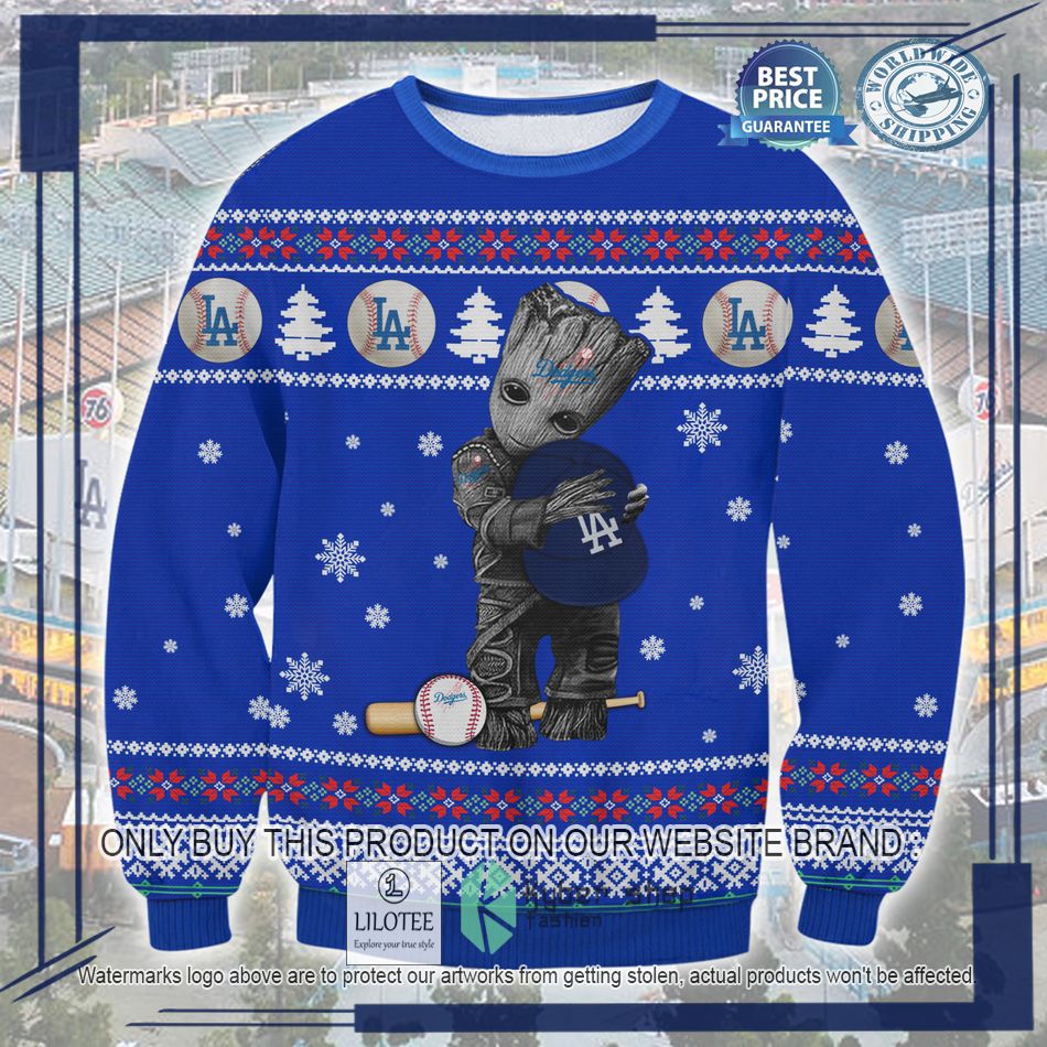 groot los angeles dodgers ugly christmas sweater 1 26535