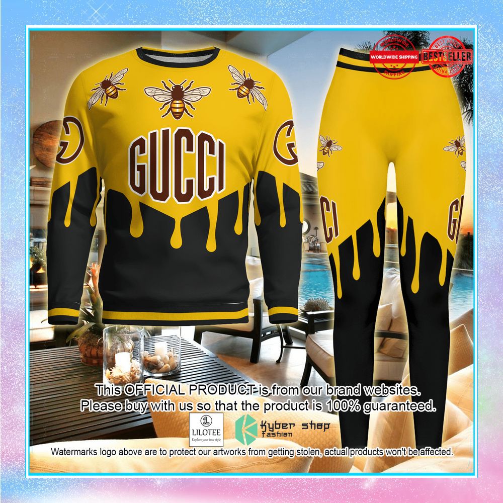 gucci bee black yellow sweater leggings 1 454