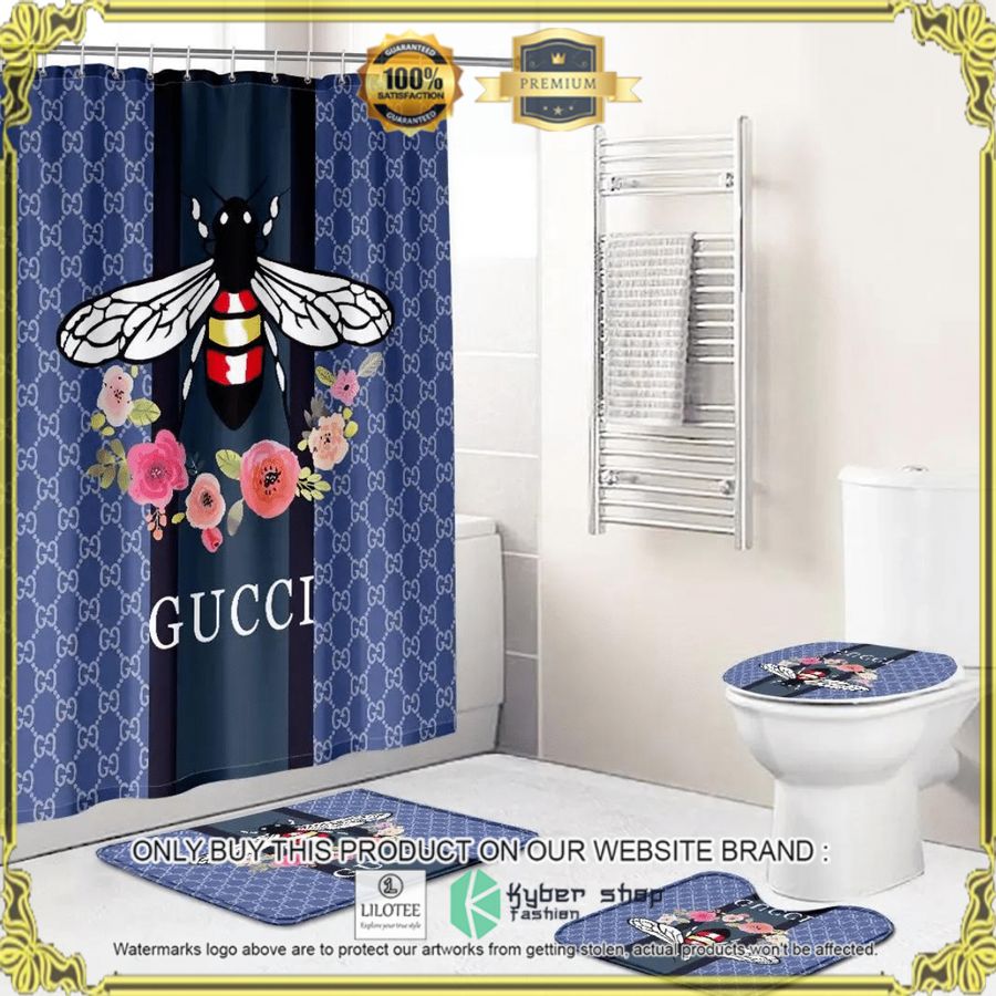 gucci bee flower blue bathroom set 1 68254