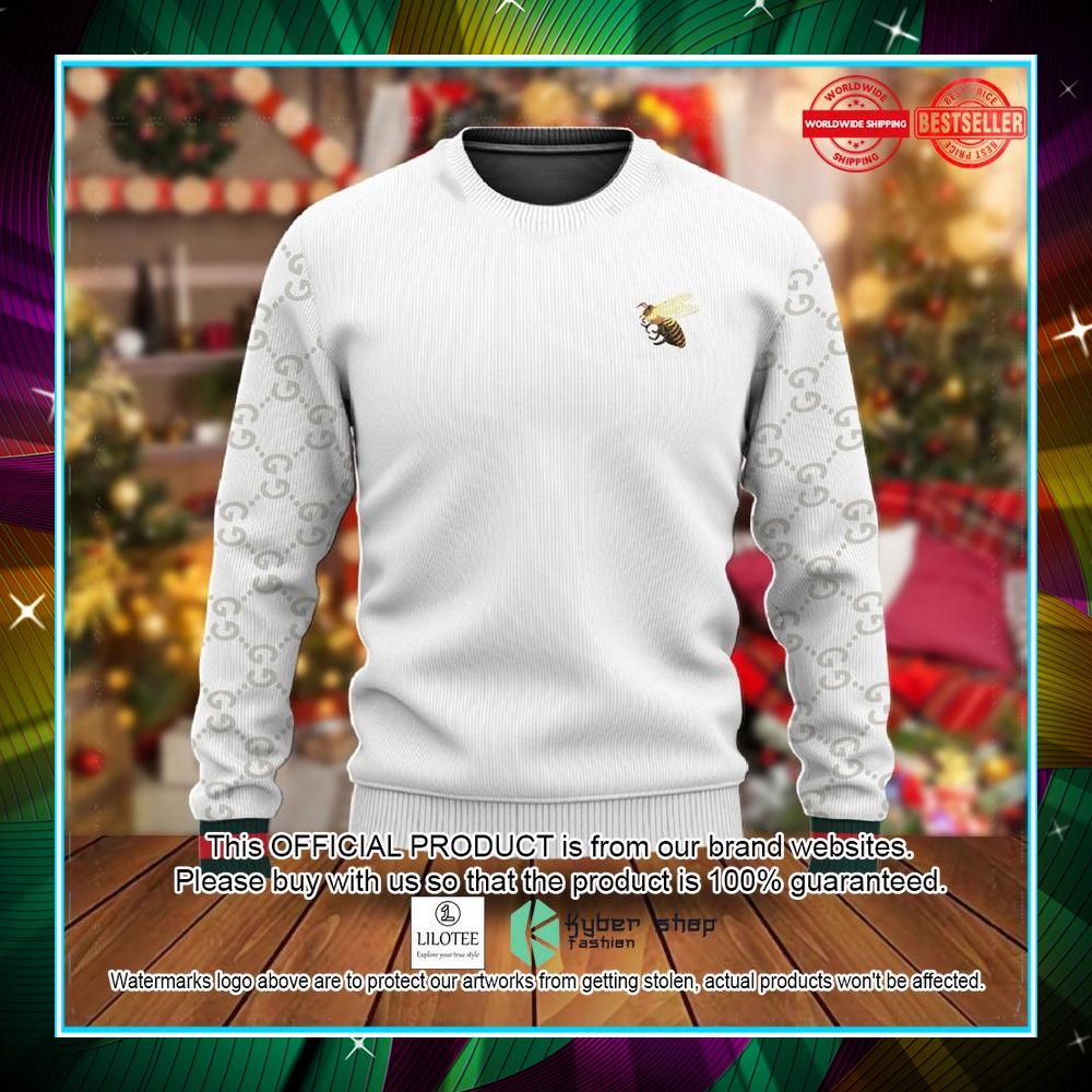 gucci bee white christmas sweater 1 511