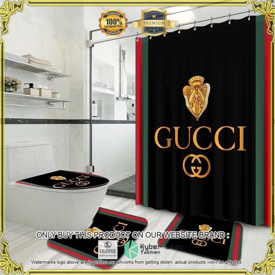 gucci big logo black stripes bathroom set 1 54270