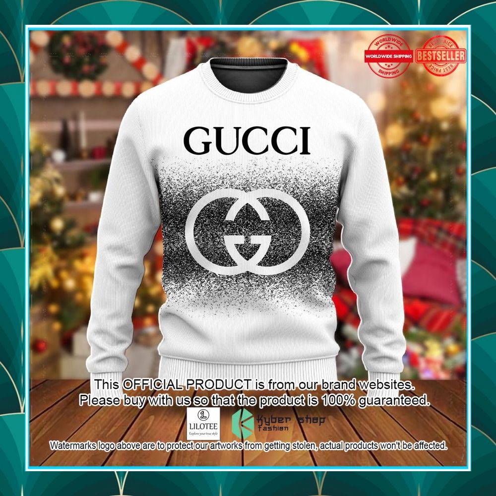 gucci black and white christmas sweater 1 33