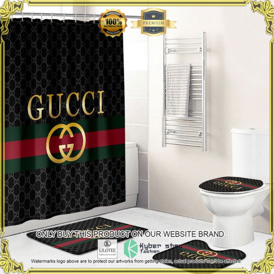 gucci black stripes bathroom set 1 84653
