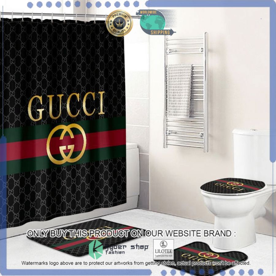 gucci black stripes bathroom set 1 88403