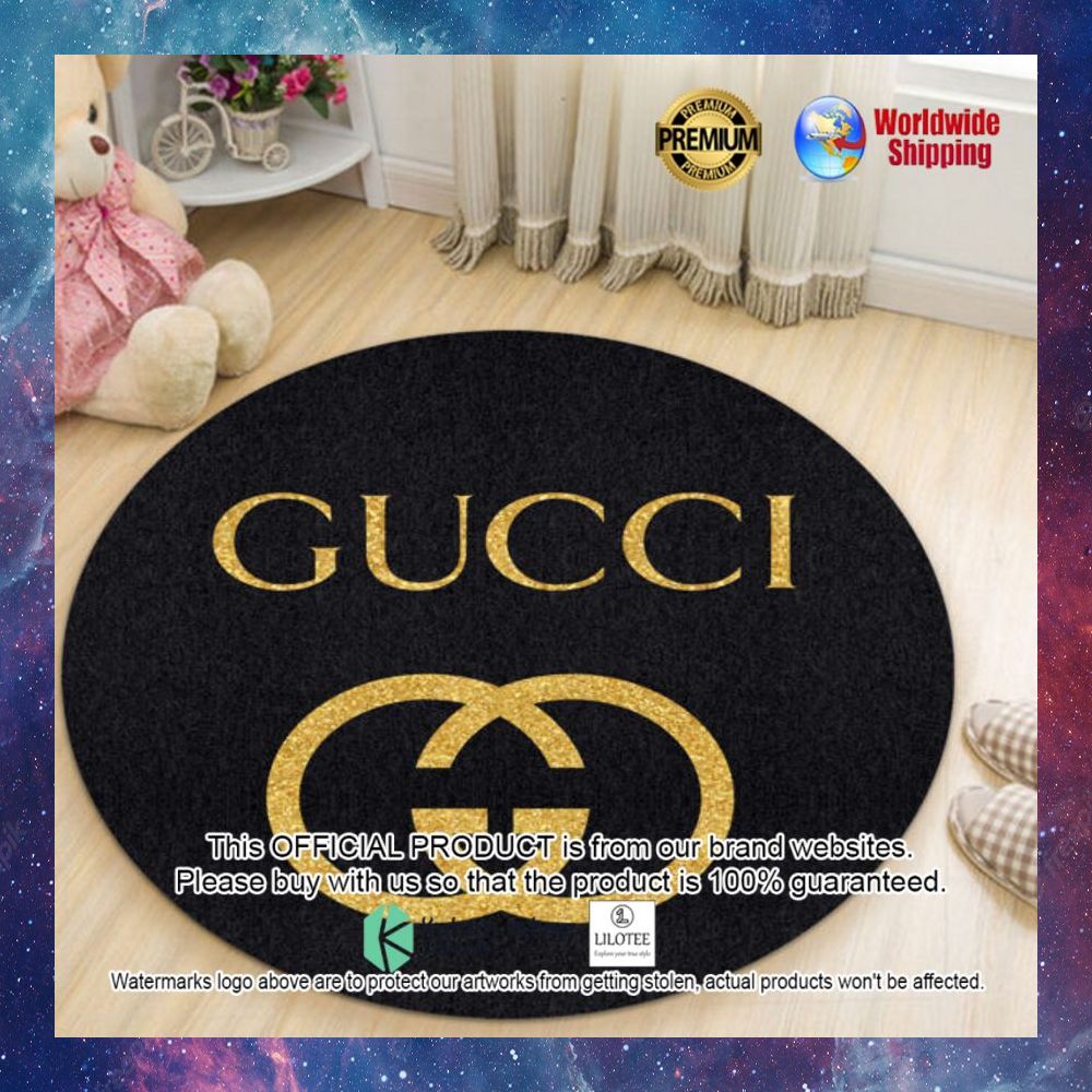 gucci black yellow round rug 1 716