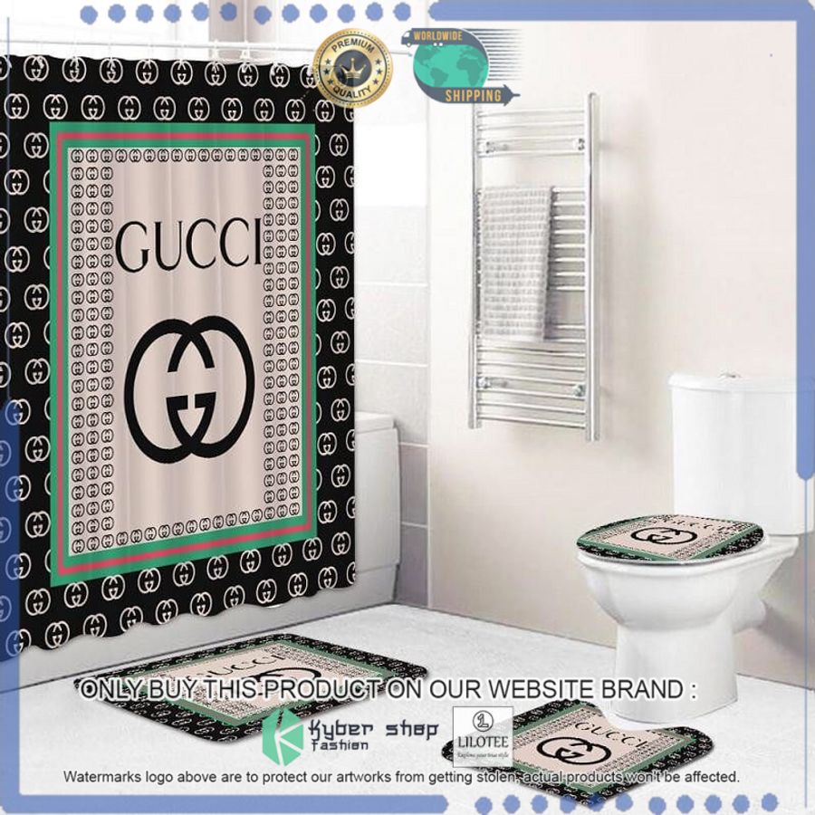 gucci cream black pattern bathroom set 1 59160