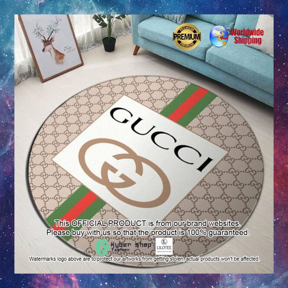gucci cream white stripes round rug 1 704
