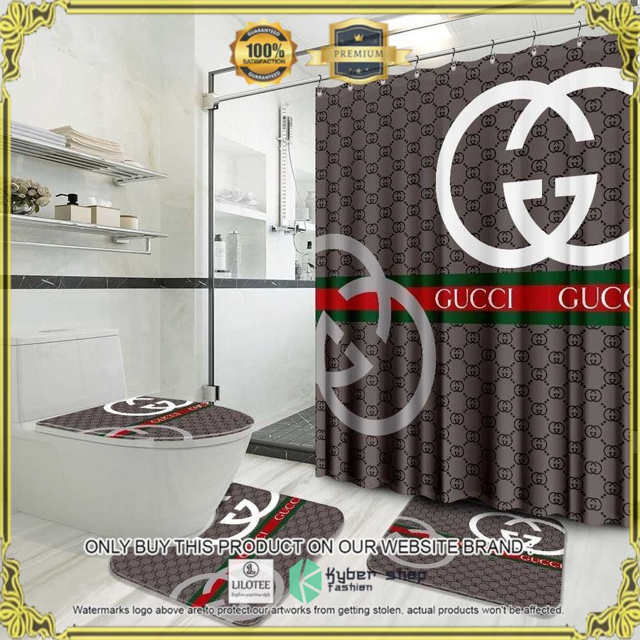 gucci dark grey stripes bathroom set 1 70826