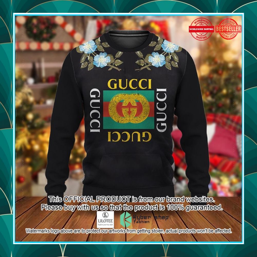 gucci floral black christmas sweater 1 99