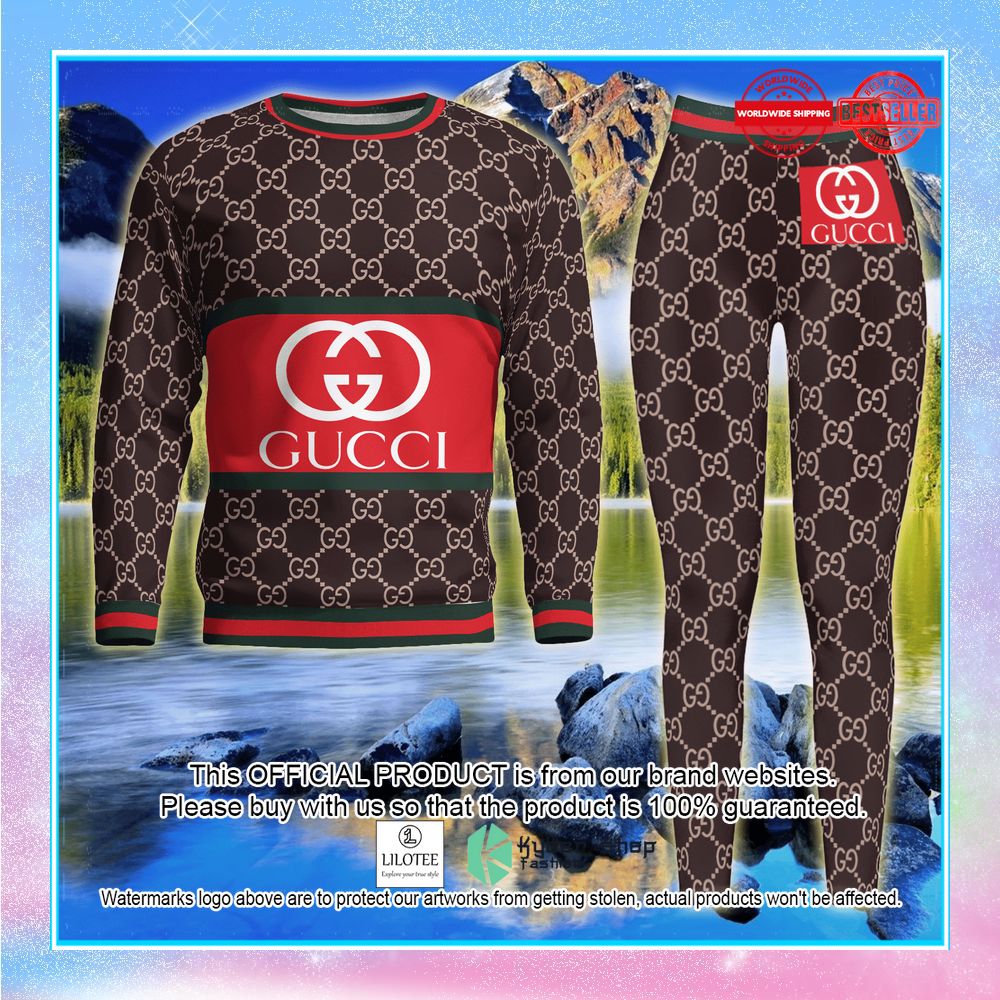 gucci logo brown sweater leggings 1 97