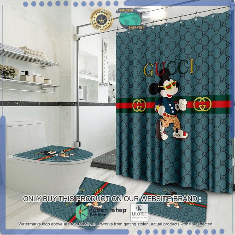 gucci mickey mouse blue bathroom set 1 97366