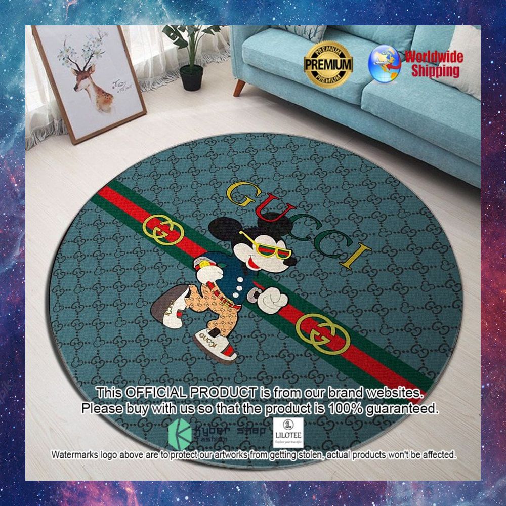 gucci mickey mouse blue round rug 1 956