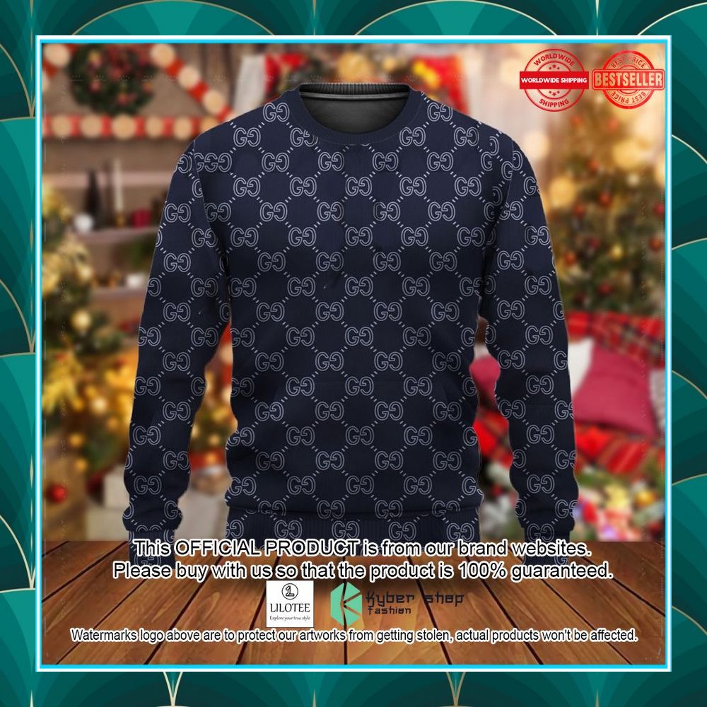 gucci navy christmas sweater 1 362