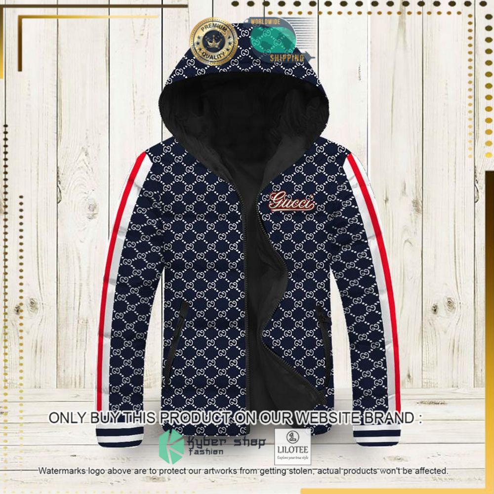 gucci navy red white puffer down jacket 1 11533