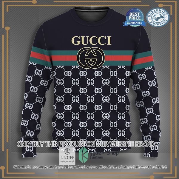 gucci red green line black christmas sweater 1 65267