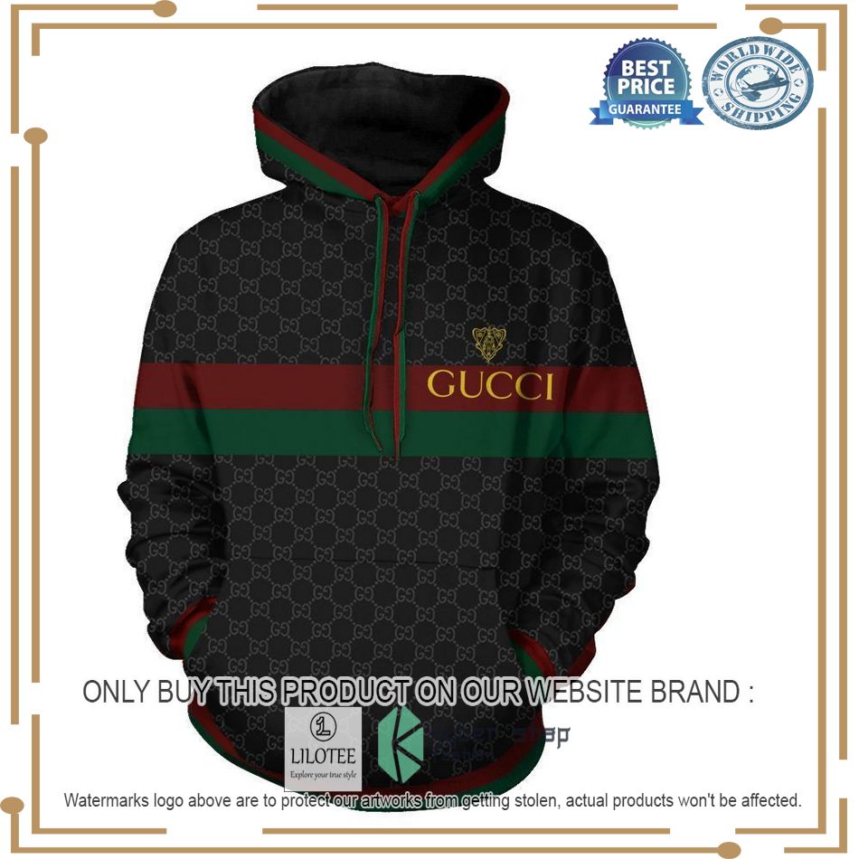 gucci red green line black hoodie 1 88690