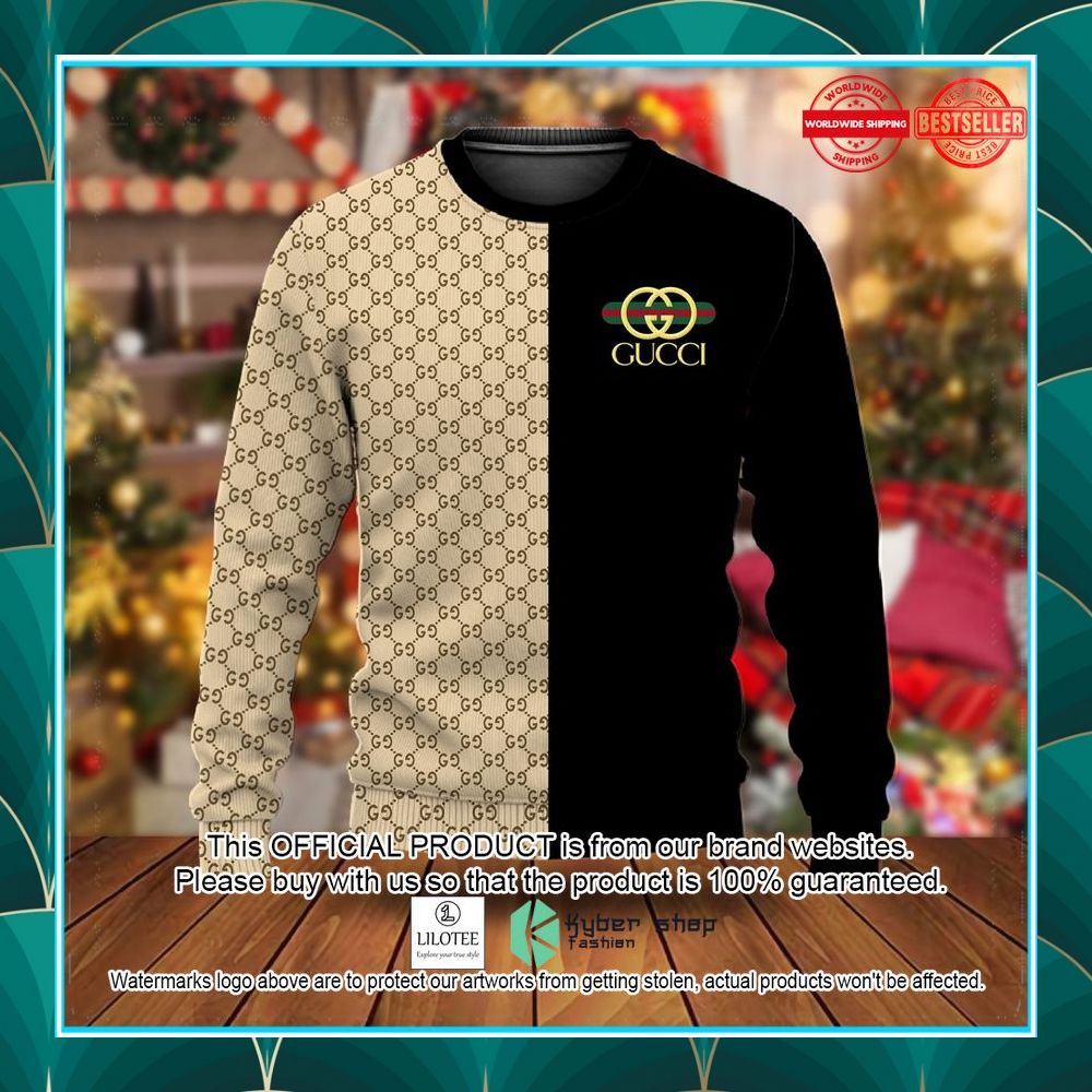 gucci yellow and black christmas sweater 1 59