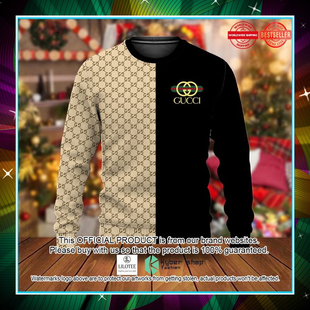 gucci yellow and black christmas sweater 1 68