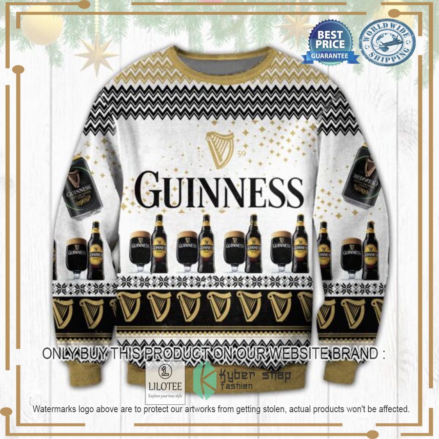 Guiness white Ugly Christmas Sweater - LIMITED EDITION 2